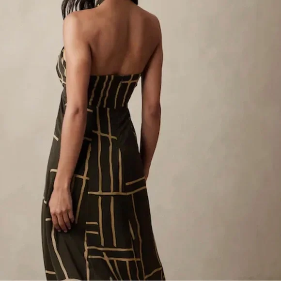 Banana Republic Black and Tan Midi Dress - NWT! 🤎 - Picture 3 of 12